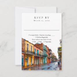 Elegant New Orleans-vattenfärgbröllop OSA Kort