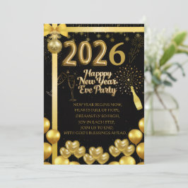 Elegant New Year Eve Party Invitation Card Inbjudningar