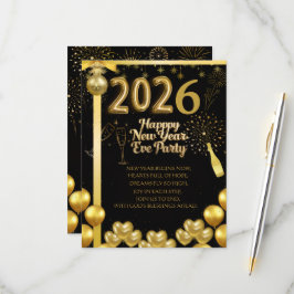 Elegant New Year Eve Party Invitation Card OSA Kort