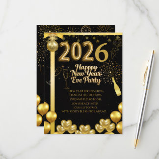 Elegant New Year Eve Party Invitation Card OSA Kort