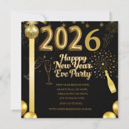 Elegant New Year Eve Party Invitation Card Spara Datumet