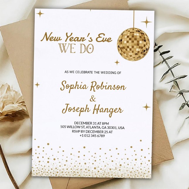  Elegant New Year's Eve wedding invitation  Inbjudningar (Skapare uppladdad)