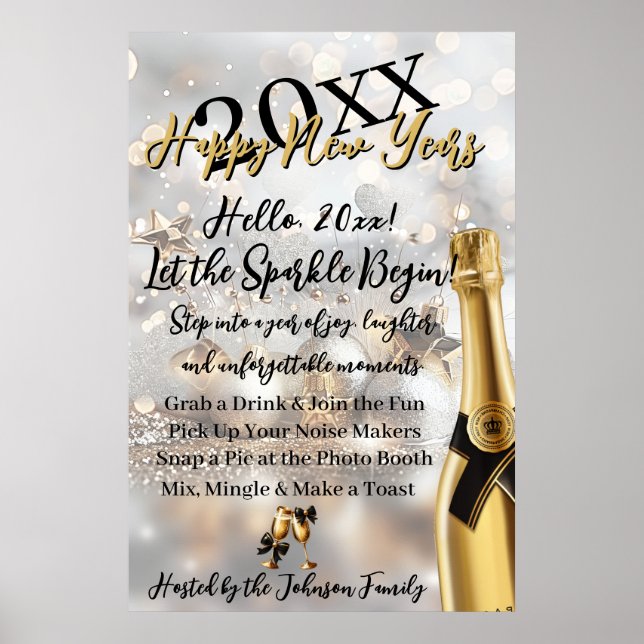 Elegant New Year's Eve Welcome Poster (Framsidan)