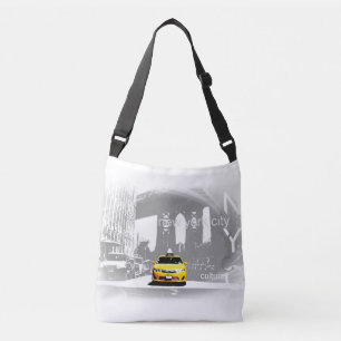 Elegant New York City Nyc Brooklyn Gult Taxi Axelväska