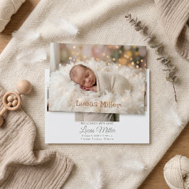 Elegant Newborn Birth Announcement Meddelande