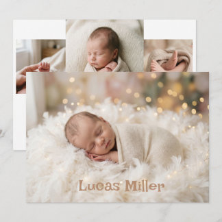Elegant Newborn Birth Announcement Meddelande