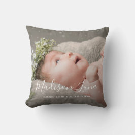 Elegant Newborn Girl Birth Nursery Nyfödd bebis Ph Kudde