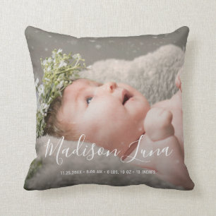Elegant Newborn Girl Birth Nursery Nyfödd bebis Ph Kudde