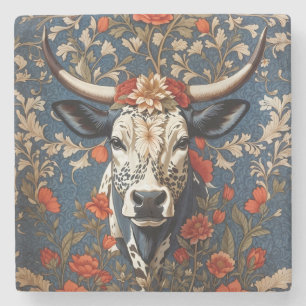 Elegant Nguni Cow William Morris Inspired Stenunderlägg