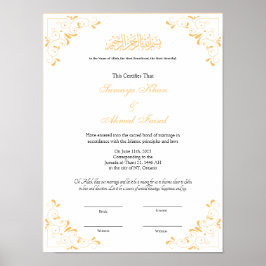 Elegant nikah-kontrakt poster