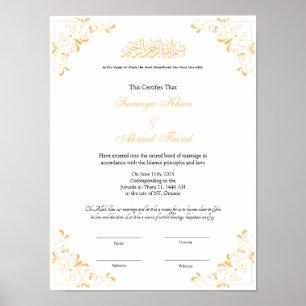 Elegant nikah-kontrakt poster