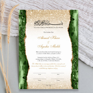Elegant Nikkah-certifikat Muslimsk islamisk vigsel Poster