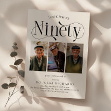 Elegant NINETY 3 fotokollage 90:e födelsedag