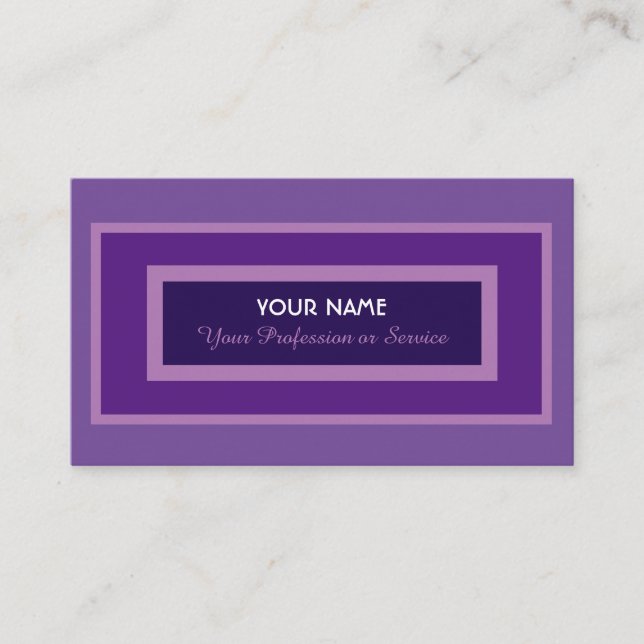 Elegant noble violet boxed-affärskort visitkort (Framsida)