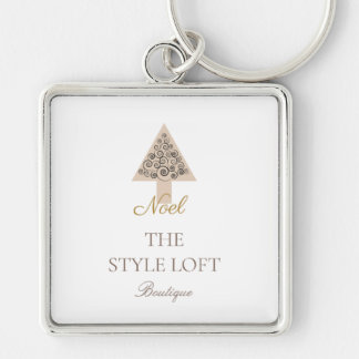 Elegant Noel julgran för boutiqueshop Fyrkantig Silverfärgad Nyckelring