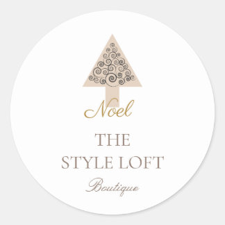 Elegant Noel julgran för boutiqueshop Runt Klistermärke