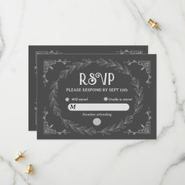 Elegant Noir Deco | Svart och Vitt Bröllop Spara Datumet