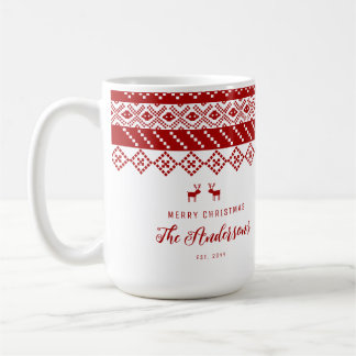 Elegant Nordic Scandinavian Decor Red Family Kaffemugg