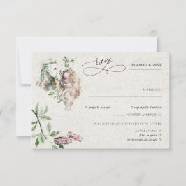 Elegant nordisk vikingbröllop RSVP OSA Kort