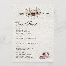 Elegant Norse Viking Bröllop Menu Meny