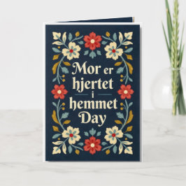 Elegant norsk rosemålning mors dag kort
