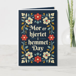 Elegant norsk rosemålning mors dag kort