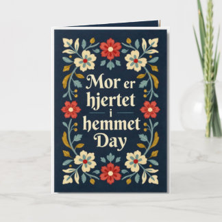 Elegant norsk rosemålning mors dag kort