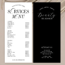 Elegant Nostalgic Script Logotyp Salon Services-me Reklamkort