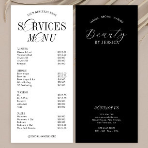 Elegant Nostalgic Script Logotyp Salon Services-me Reklamkort