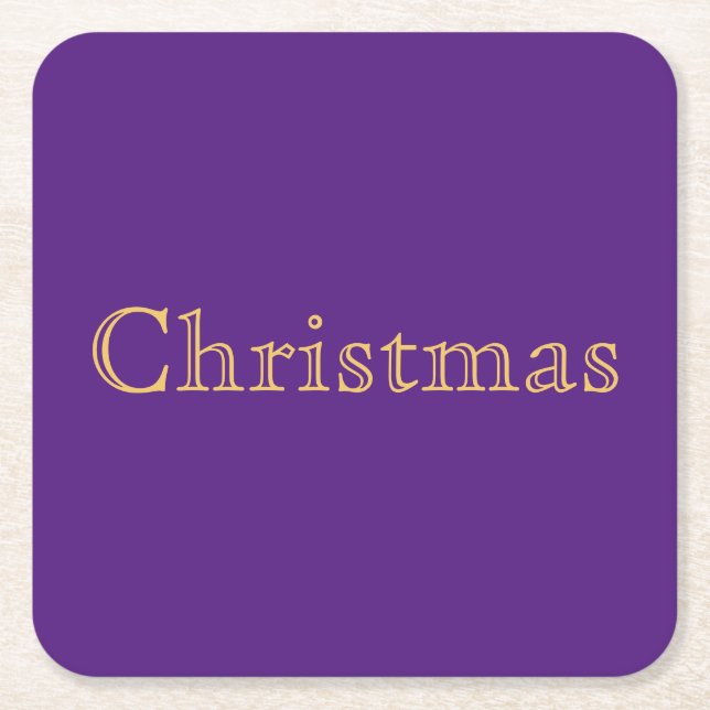 Elegant Nostalgisk jultext om Royalets Lila Underlägg Papper Kvadrat (Framsidan)