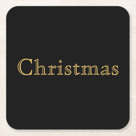Elegant Nostalgisk jultext på Mörk grönt Underlägg Papper Kvadrat