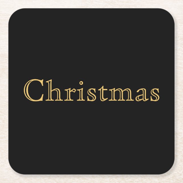 Elegant Nostalgisk jultext på Mörk grönt Underlägg Papper Kvadrat (Framsidan)
