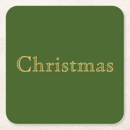 Elegant Nostalgisk jultext på Retro-Grönten Underlägg Papper Kvadrat