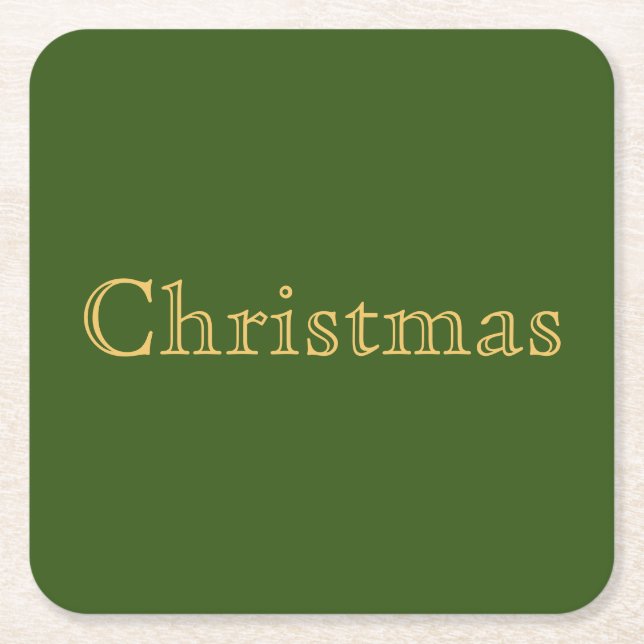 Elegant Nostalgisk jultext på Retro-Grönten Underlägg Papper Kvadrat (Framsidan)