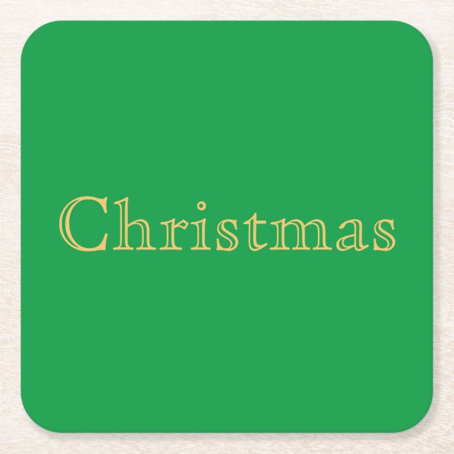 Elegant Nostalgitisk jultext om Grönt av skog Underlägg Papper Kvadrat (Framsidan)