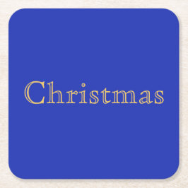 Elegant Nostalgitisk jultext på Royalet blått Underlägg Papper Kvadrat