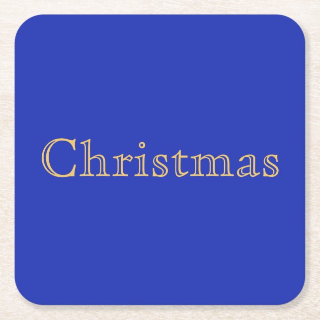 Elegant Nostalgitisk jultext på Royalet blått Underlägg Papper Kvadrat (Framsidan)