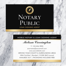 Elegant Notary Loan Signing Agent Guld Black