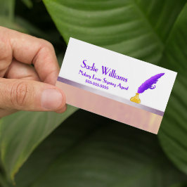 Elegant Notary Loan Signing Agent Lila Quill Visitkort