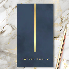 Elegant Notary Public Navy Blue Guld LinkedIn QR Visitkort