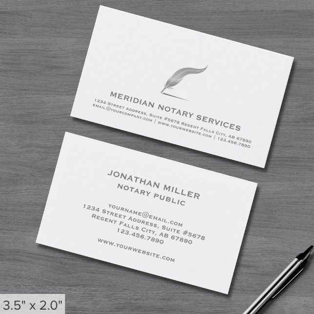 Elegant Notary Service Visitkort (Skapare uppladdad)