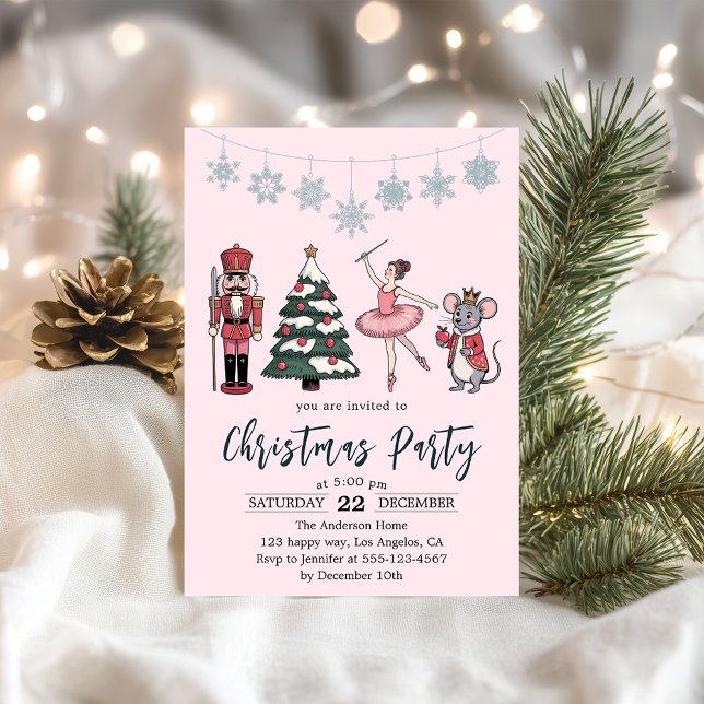 Elegant Nötknäppare Balett Julfest  Inbjudningar (Skapare uppladdad)