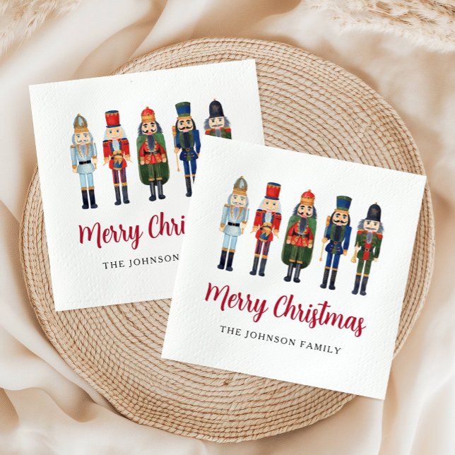 Elegant nötknäppare jul pappersservett (Elegant Nutcracker Christmas Napkins)