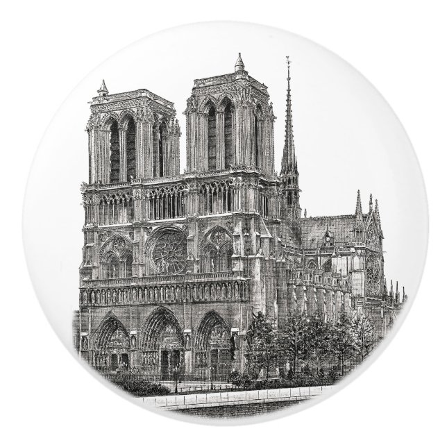 Elegant Notre Dame de Paris Retro Knopp (Framsidan)