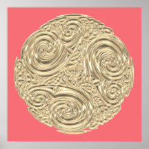 Elegant nouveau guld coral rosa metallmodern