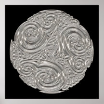 Elegant nouveau silver svart metallliknande utseen