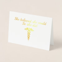 Elegant Nurse Student Student Guld Caduceus Namn