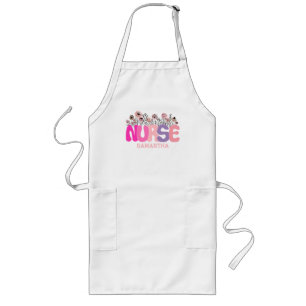 Elegant "Nurse" Typografi med kraftig Blommigt Långt Förkläde