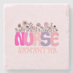 Elegant "Nurse" Typografi med kraftig Blommigt Stenunderlägg