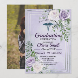 Elegant Nursing Graduation Invitation Photo | RN B Inbjudningar